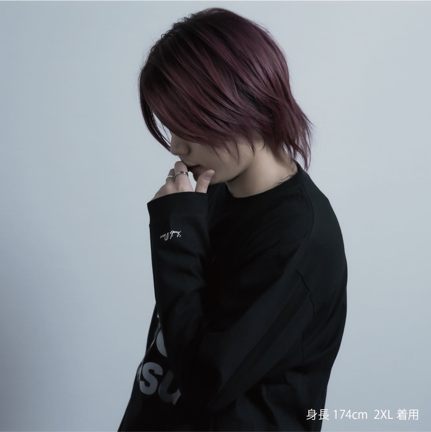 【販売終了】NANITABEMASU ロンT -MOJI- Black