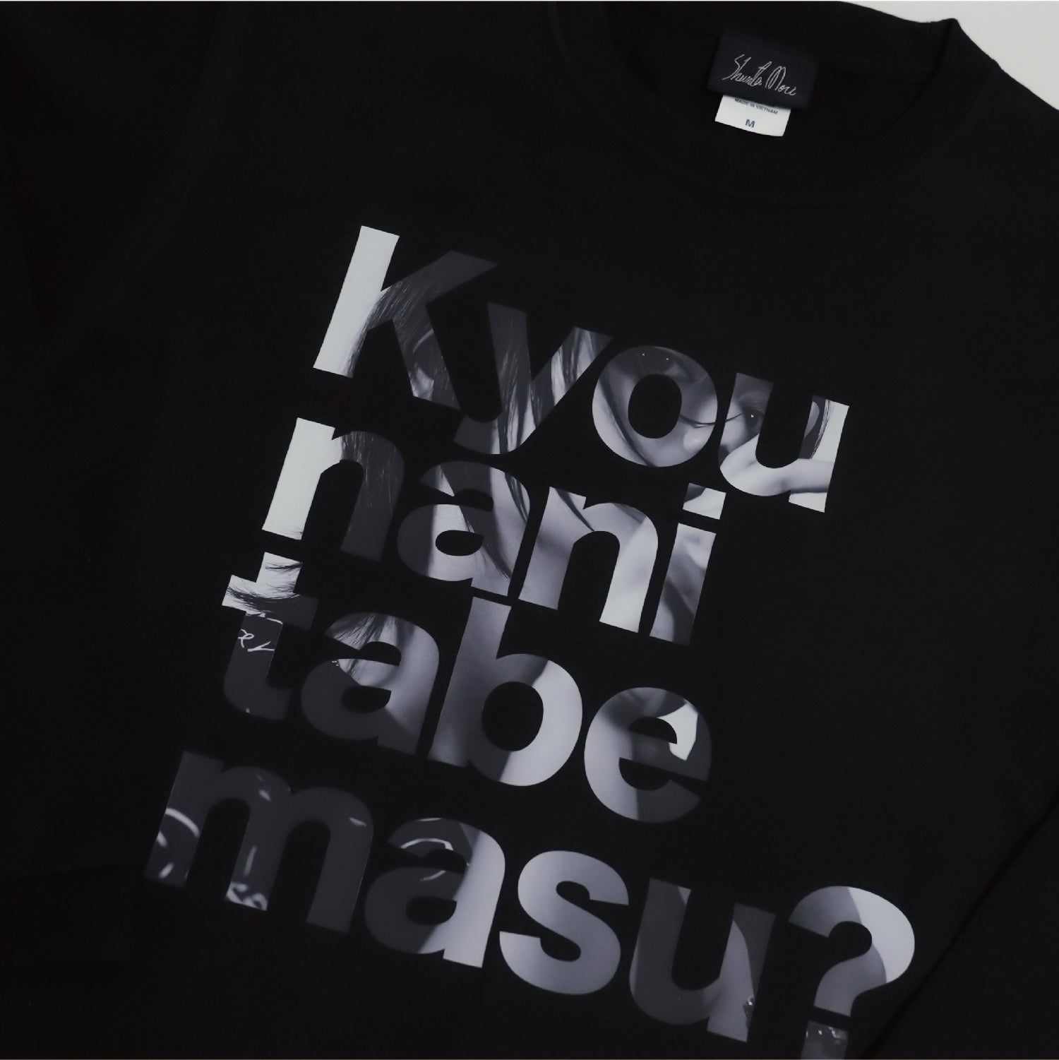 【販売終了】NANITABEMASU ロンT -MOJI- Black