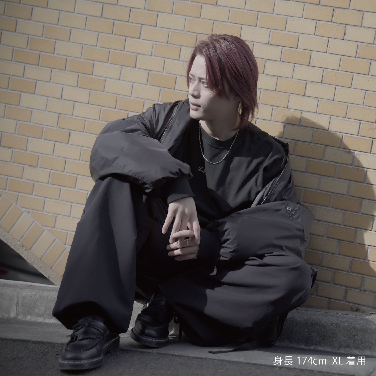 【販売終了】NANITABEMASU ロンT -SHIKAKU- Black