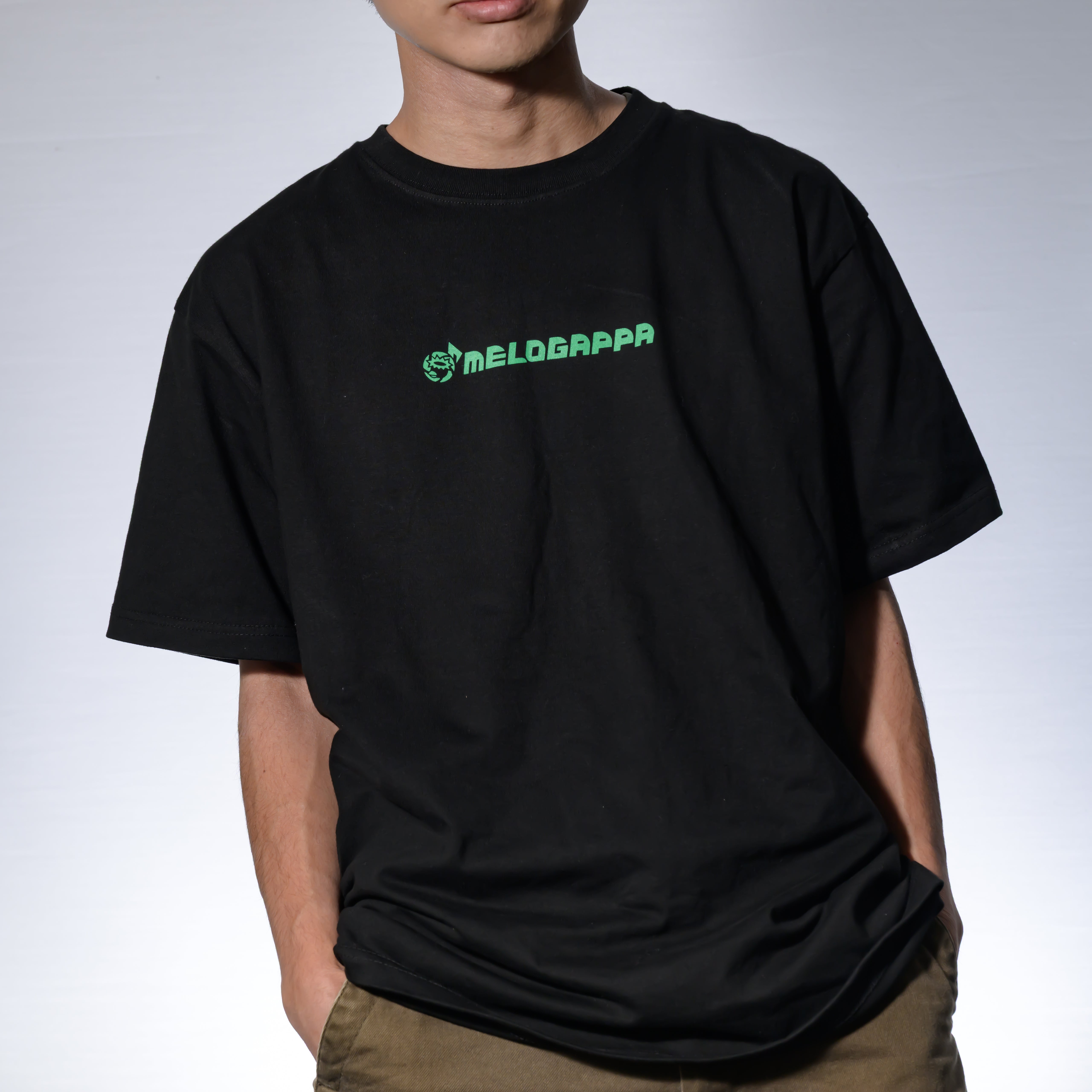 メロガッパ　MELOGAPPA Tシャツ XLサイズ MELOGAPPATシャツ〈黒〉